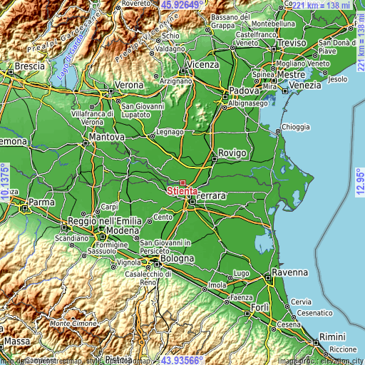 Topographic map of Stienta
