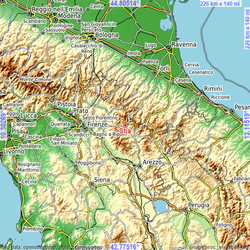 Topographic map of Stia