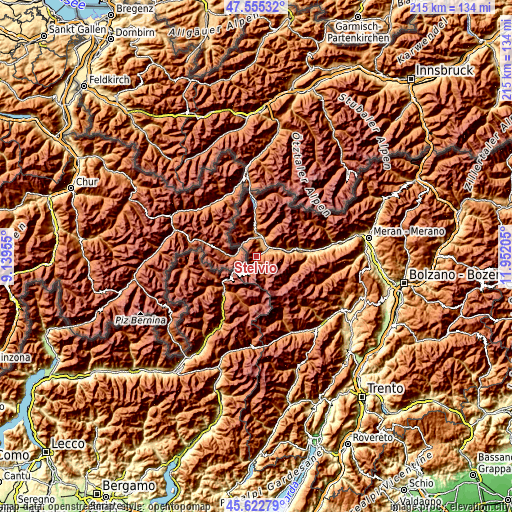 Topographic map of Stelvio