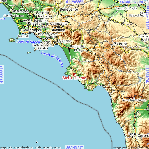 Topographic map of Stella Cilento