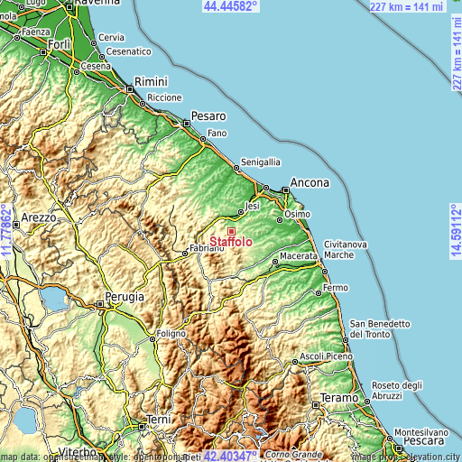 Topographic map of Staffolo