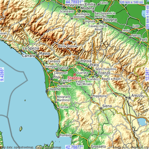 Topographic map of Stabbia