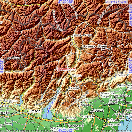 Topographic map of Sporminore