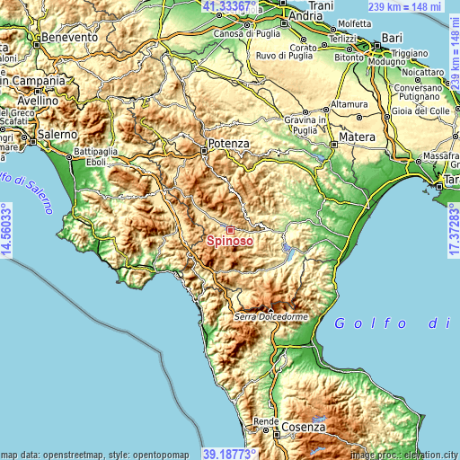 Topographic map of Spinoso