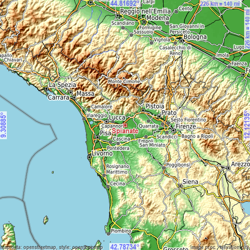 Topographic map of Spianate