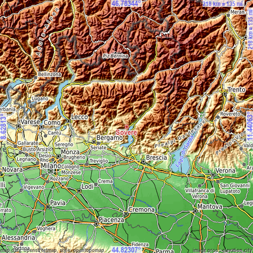 Topographic map of Sovere