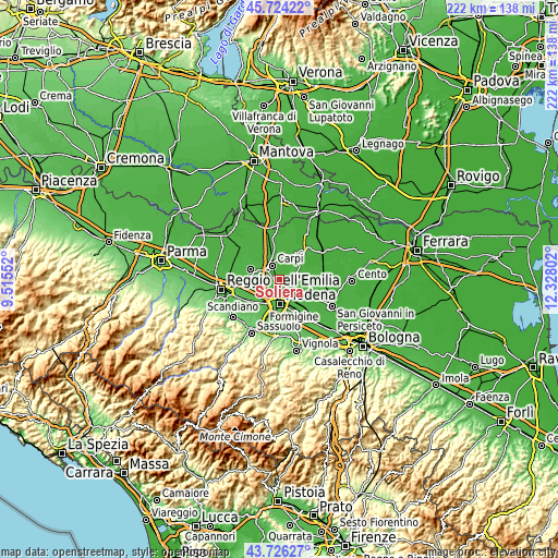 Topographic map of Soliera