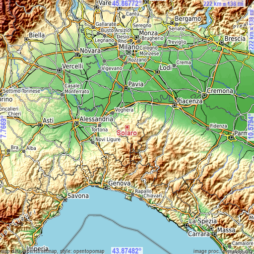 Topographic map of Solaro