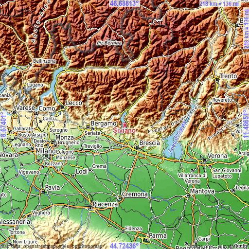 Topographic map of Siviano