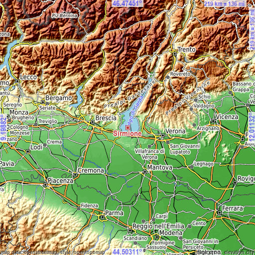 Topographic map of Sirmione