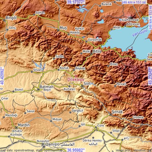 Topographic map of Dilektepe