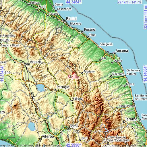 Topographic map of Sigillo