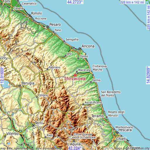 Topographic map of Sforzacosta