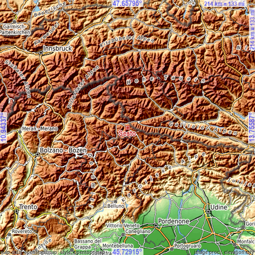 Topographic map of Sesto