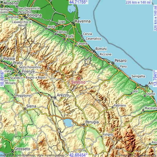 Topographic map of Sestino