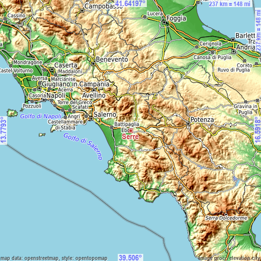 Topographic map of Serre