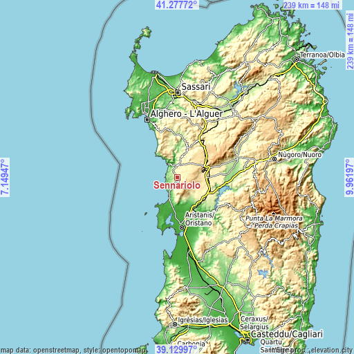 Topographic map of Sennariolo