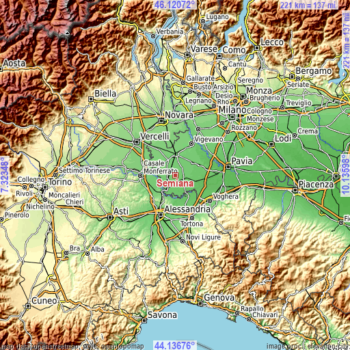 Topographic map of Semiana