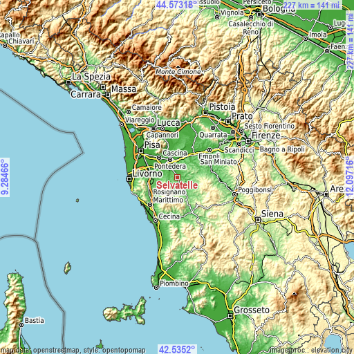 Topographic map of Selvatelle