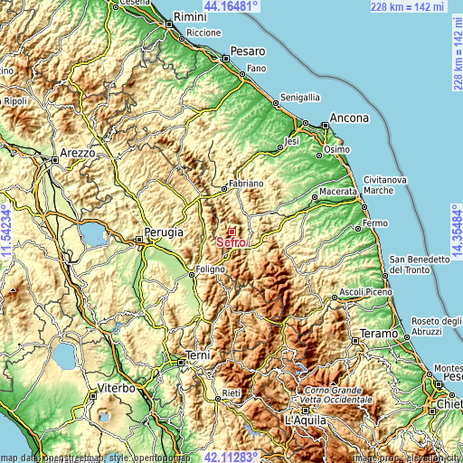 Topographic map of Sefro