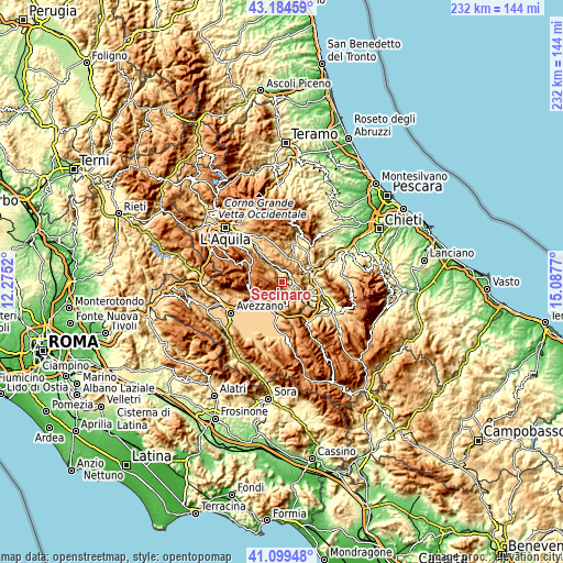 Topographic map of Secinaro