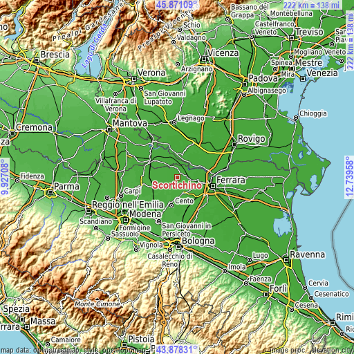 Topographic map of Scortichino