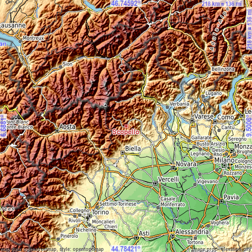 Topographic map of Scopello