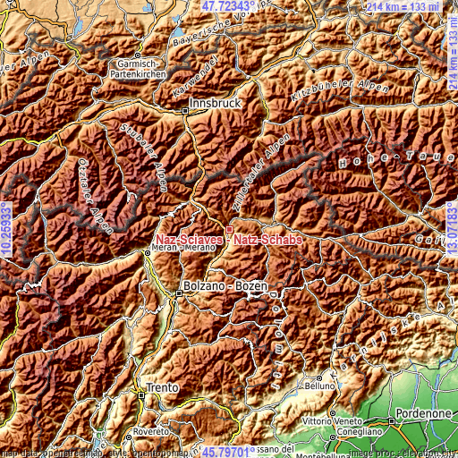 Topographic map of Naz-Sciaves - Natz-Schabs