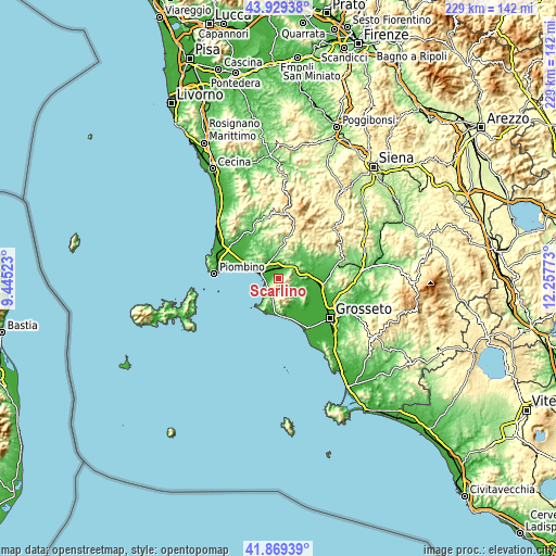 Topographic map of Scarlino