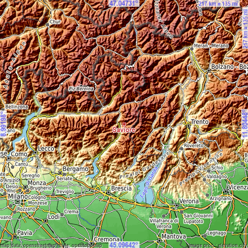 Topographic map of Saviore