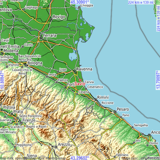 Topographic map of Savio