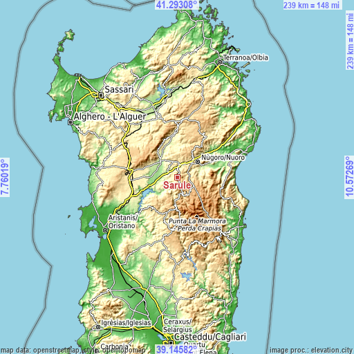 Topographic map of Sarule