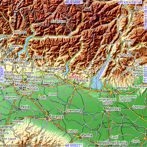 Topographic map of Sarezzo