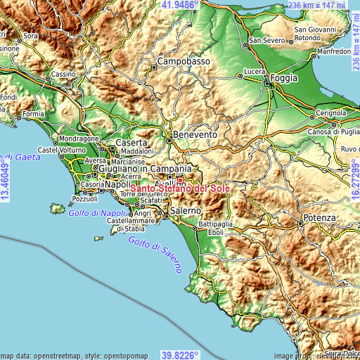 Topographic map of Santo Stefano del Sole
