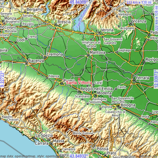 Topographic map of Santa Vittoria
