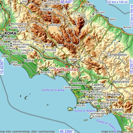 Topographic map of Sant'Apollinare