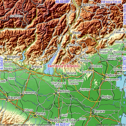 Topographic map of Sant'Anna d'Alfaedo