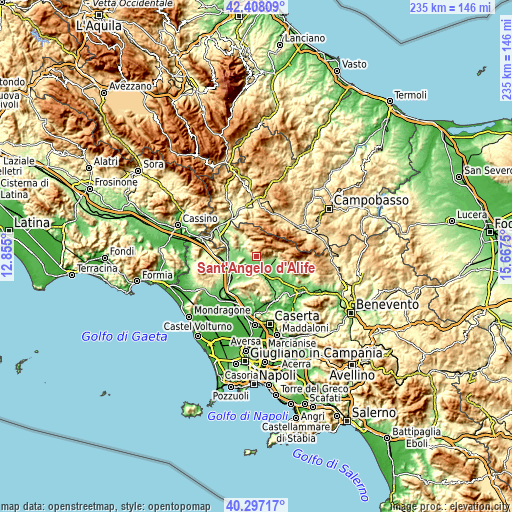 Topographic map of Sant'Angelo d'Alife