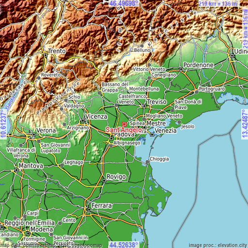 Topographic map of Sant'Angelo