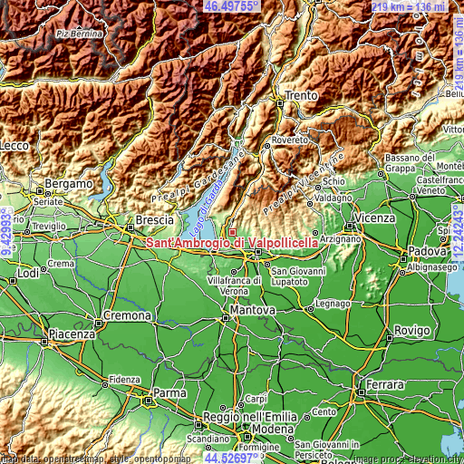 Topographic map of Sant'Ambrogio di Valpollicella