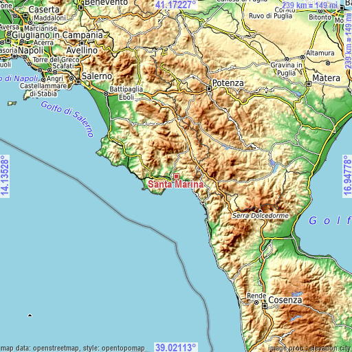 Topographic map of Santa Marina