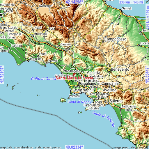 Topographic map of Santa Maria la Fossa