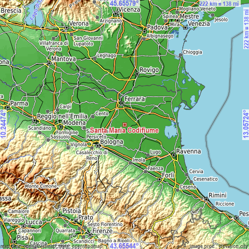 Topographic map of Santa Maria Codifiume