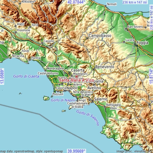 Topographic map of Santa Maria A Vico