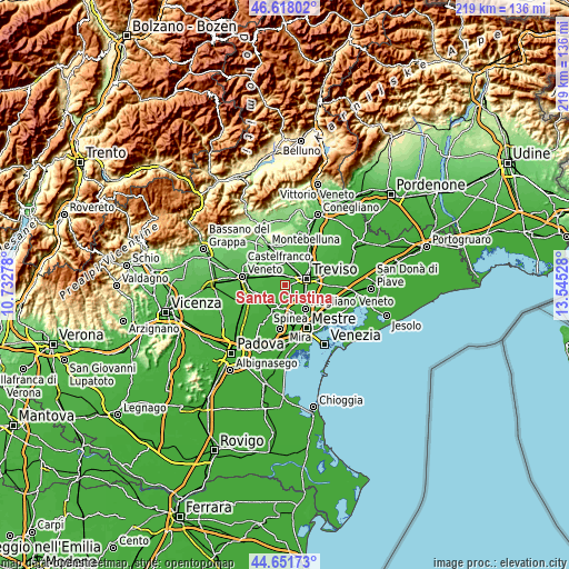 Topographic map of Santa Cristina
