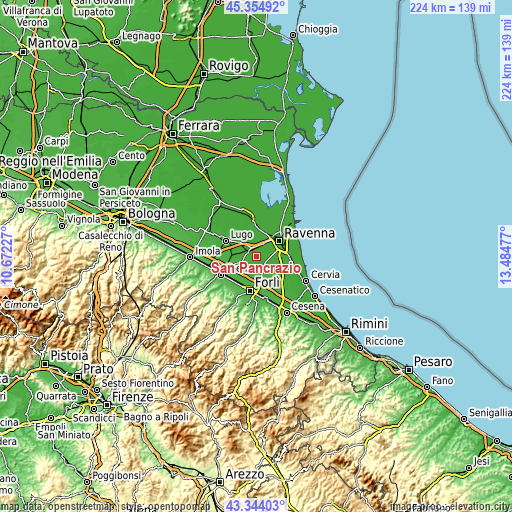 Topographic map of San Pancrazio