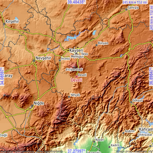 Topographic map of Develi