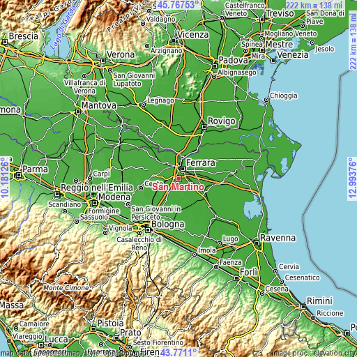 Topographic map of San Martino