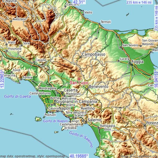 Topographic map of San Lupo