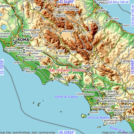 Topographic map of San Giovanni Incarico